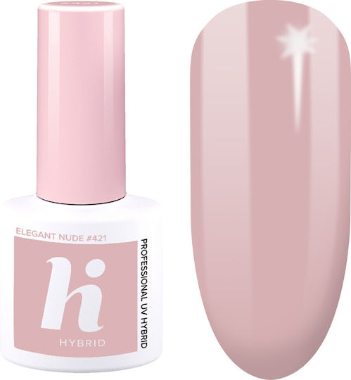 Hi Hybrid Semi-Permanent Nail Polish Elegant Nude 421 5ml 1pcs
