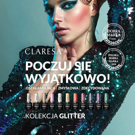 Claresa Glitter 3 Ημιμόνιμο Βερνίκι Νυχιών 3 με Glitter 5ml