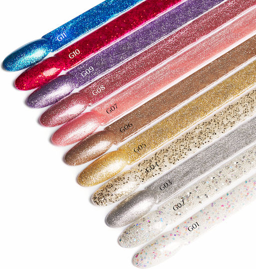 Activeshop Halb-permanenter Nagellack G07 mit Glitter 5gr 1Stück