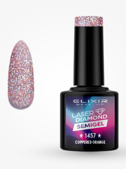 Elixir Laser Diamond Semi Halb-permanenter Nagellack Leaser Diamond 1457 Coppered Orange 8ml 1Stück