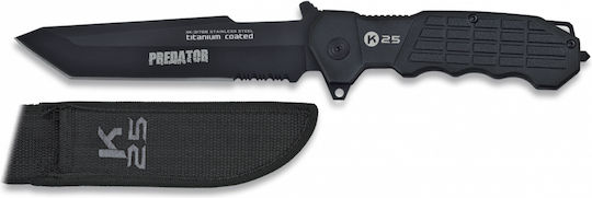 K25 Knife Black with Blade made of Stainless Steel in Sheath