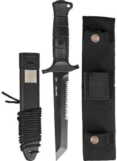 Mil-Tec KM2000 Survival Knife Black with Sheath