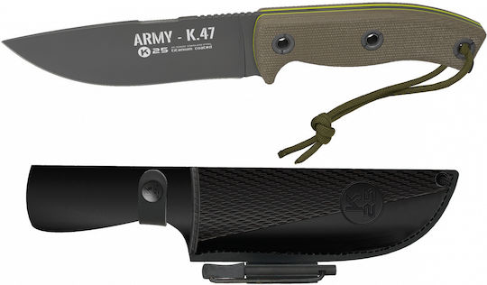 K25 Tactico Thrower Messer Grau in Lederhülle
