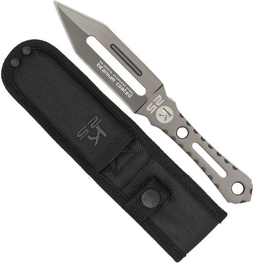 K25 Tactico Thrower Messer Grau in Lederhülle