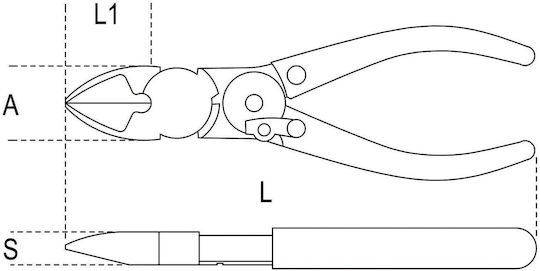 Beta 1095N Diagonal Cutter Hinged Side Cutter Angled Length 160mm