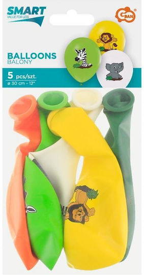 Set of 5 Balloons Latex Multicolored 30cm