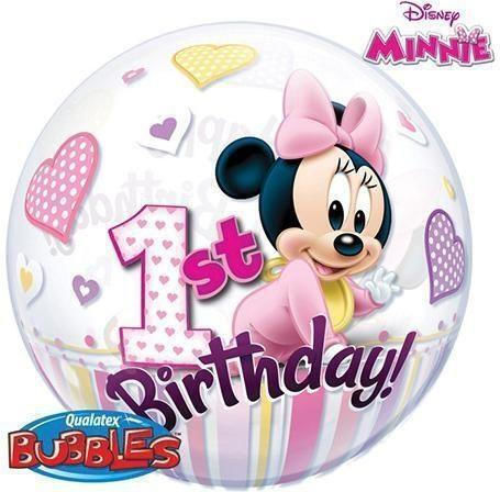 Μπαλόνι Στρογγυλό Γενεθλίων Minnie Bubble Jumbo 56εκ.