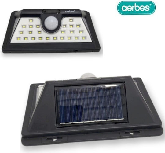 Aerbes Wall Mounted Solar Light 30W with Motion Sensor, Photocell and Remote Control IP67 13cmx10cmx6.4cmcm
