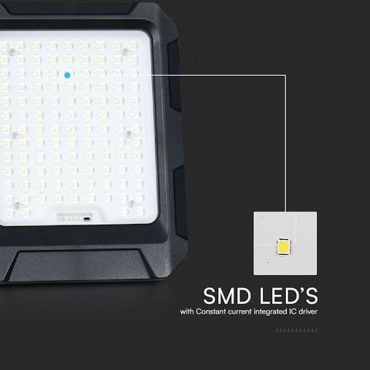 V-TAC Στεγανός Ηλιακός Προβολέας LED 10W Φυσικό Λευκό 4000K με Τηλεχειριστήριο IP65
