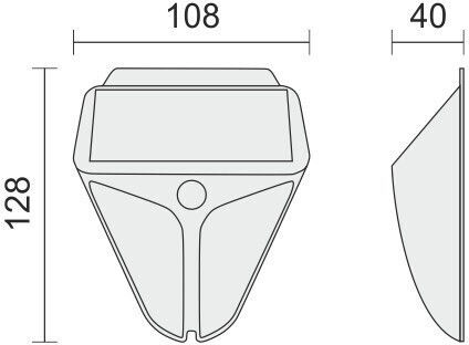 Spot Light Wall Mounted Solar Light 2W Cold White 6000K with Motion Sensor and Photocell IP65 10.8cmx12.8cmcm