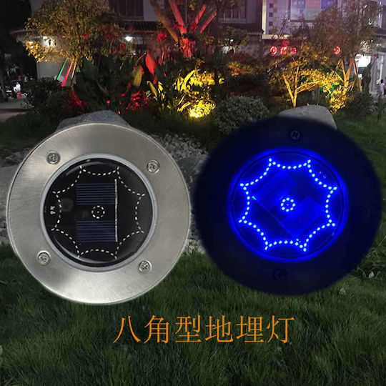Set 4 Eingesteckte Solarleuchten mit Blau Licht IP44