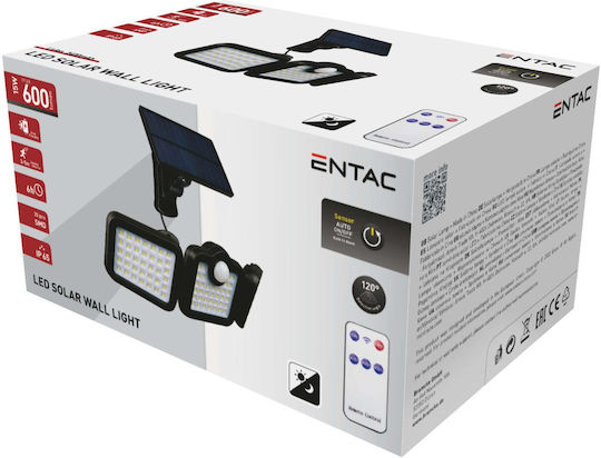 Entac ESL3H-SMD-RS Wall Mounted Solar Light 15W 600lm with Motion Sensor IP65