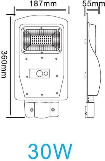 KAL Electronics Straßen-Solarleuchte 30W IP65