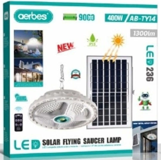 Aerbes Hanging Solar Light 400W with Cold White Light 6500K IP55 36cmx13cmx36cmcm