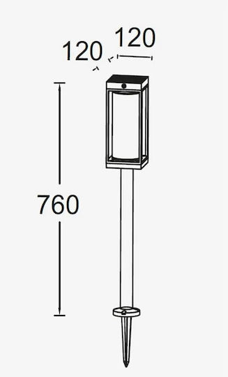 Lutec Solarleuchte Boden Column 2W 200lm Warmes Weiß 2700K mit Bewegungssensor und Fotokontakt IP44 12cmx12cmx76cmcm