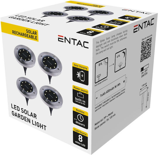 Entac EGSL-P1LS50-B4 Set 4 Eingesteckte Solarleuchten IP44
