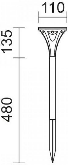Spot Light Καρφωτό Ηλιακό Φωτιστικό 2W 100lm με Ψυχρό Λευκό Φως 6000K IP65