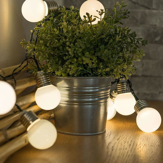 Polux Hanging Solar Light Garland with Warm White Light 3000K IP44
