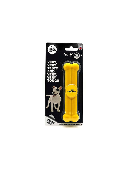 Tasty Bone Chicken Nylon Dog Toy Bone Small Yellow 15cm