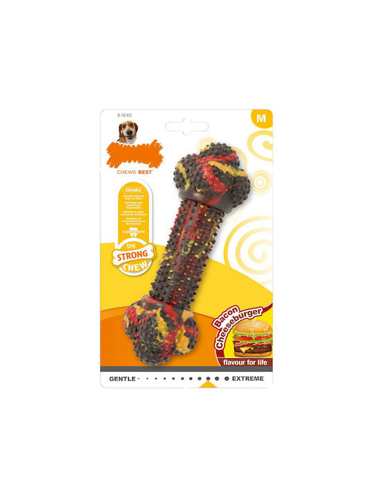 Nylabone Stark Cheeseburger Hundespielzeug Knochen Kauen Mittel Braune
