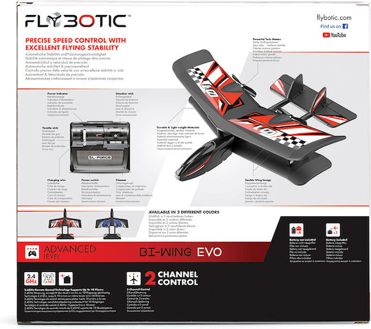 Silverlit Flybotic Bi-wing Evo Ferngesteuertes Flugzeug Schwarz