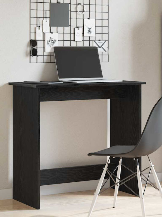 Desk Wooden Black Velvet-Black Metal 80x40x75cm