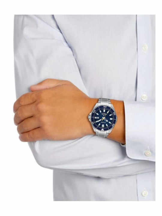 Citizen Promaster Sea Ανδρικό Ρολόι 44mm Eco - Drive με Ασημί Μεταλλικό Μπρασελέ