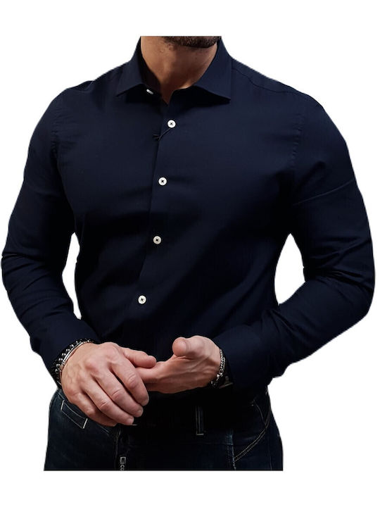 Cu mânecă lungă Cămașă Dark Navy