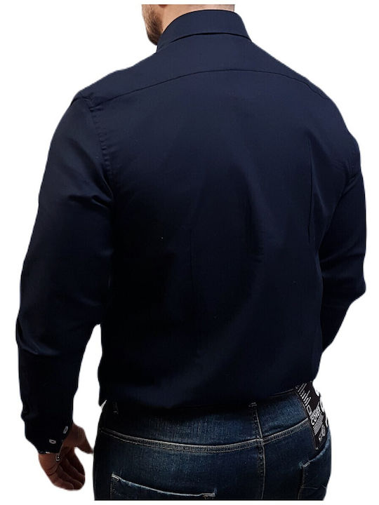 Cu mânecă lungă Cămașă Dark Navy