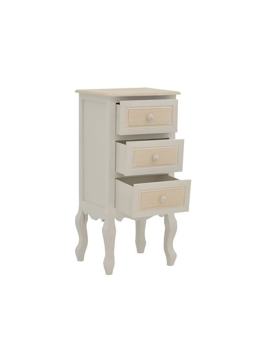 Joliene Wooden Chest of Drawers Antique White-Natural 40x34.5x82cm