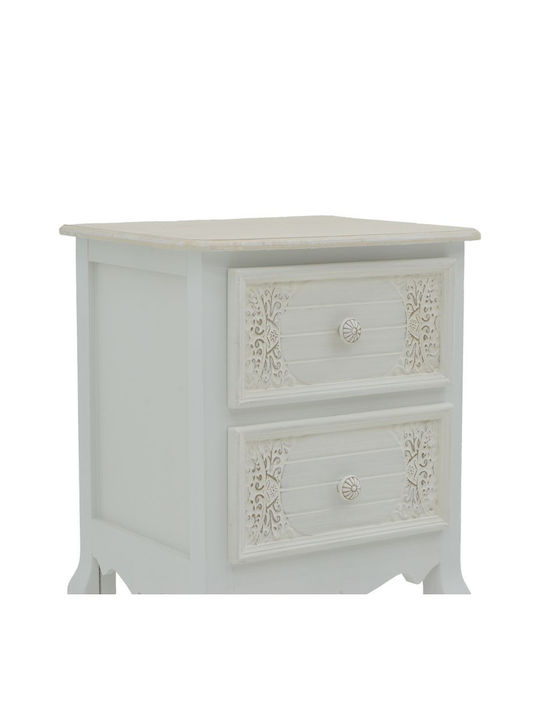 Pazlen Wooden Chest of Drawers Λευκή Αντικέ 40x45x65cm