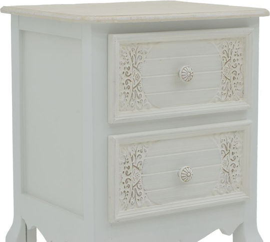 Pazlen Wooden Chest of Drawers Λευκή Αντικέ 40x45x65cm