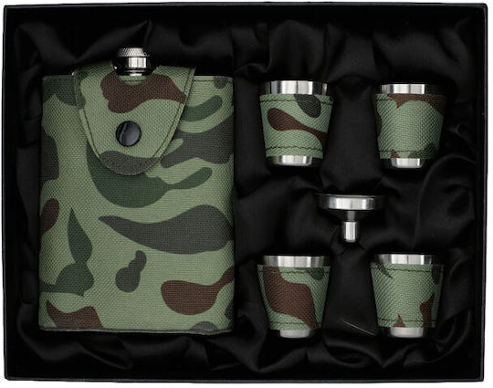 Set de Bidoane Bidoane de Băut Camo 4 Pahare Pătrate 4345 240ml