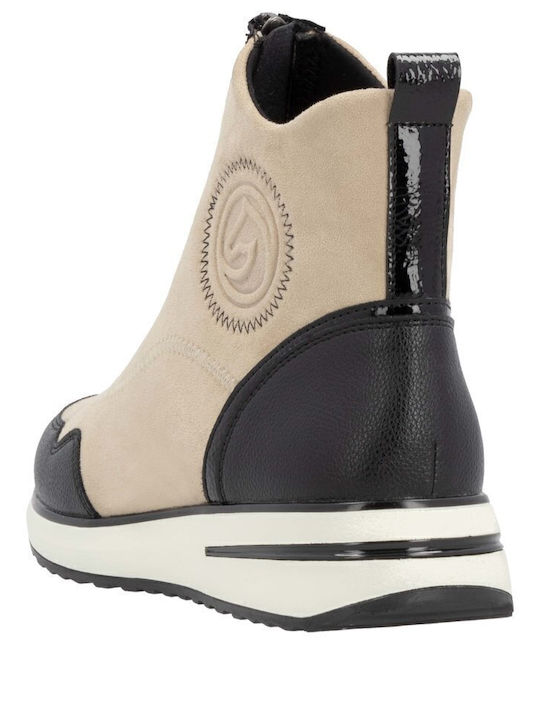 Women's Ankle Boots Platform Beige
