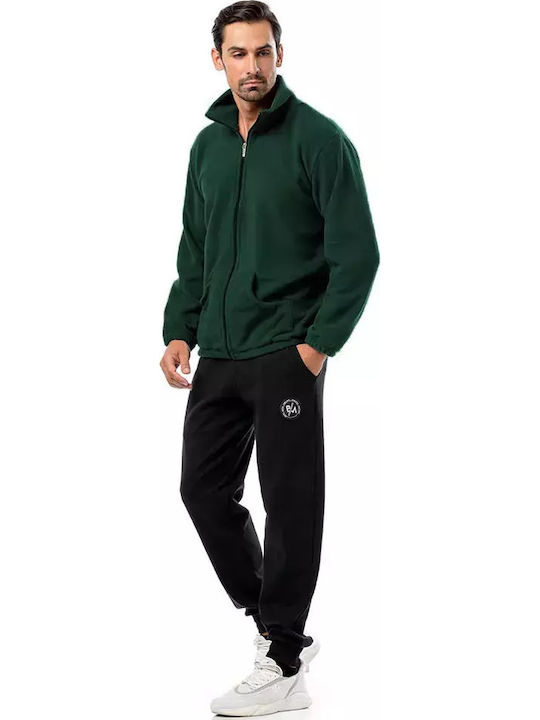 Men's Fleece Cardigan Green