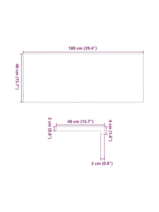 vidaXL Fensterbank Hölzernes B100xH40cm