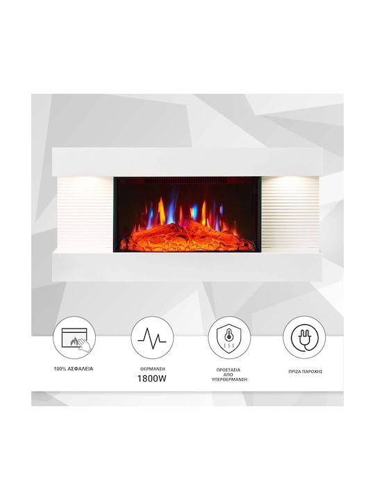 Balderia Ira Wall Mounted Electric Fireplace 1800W