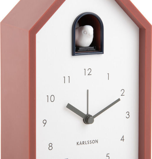Karlsson Cuckoo Επιτραπέζιο Ρολόι Ξυπνητήρι Abs 12x6x20 I Red Ochre