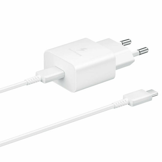 Samsung Charger with USB-C Port and Cable USB-C - USB-C 15W Power Delivery Whites (EP-T1510X)