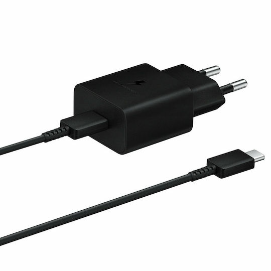Samsung Charger with USB-C Port and Cable USB-C - USB-C 15W Power Delivery Blacks (EP-T1510X)
