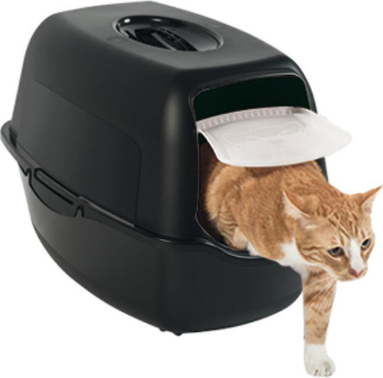 Rotho My Pet Bailey Cat Toilet Closed Black L56 x W40 x H39cm