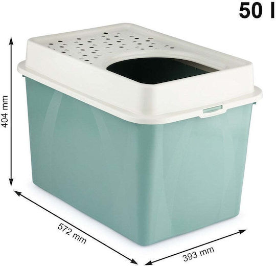 Rotho My Pet Berty Cat Toilet Closed Green L57.2 x W39.3 x H40.4cm