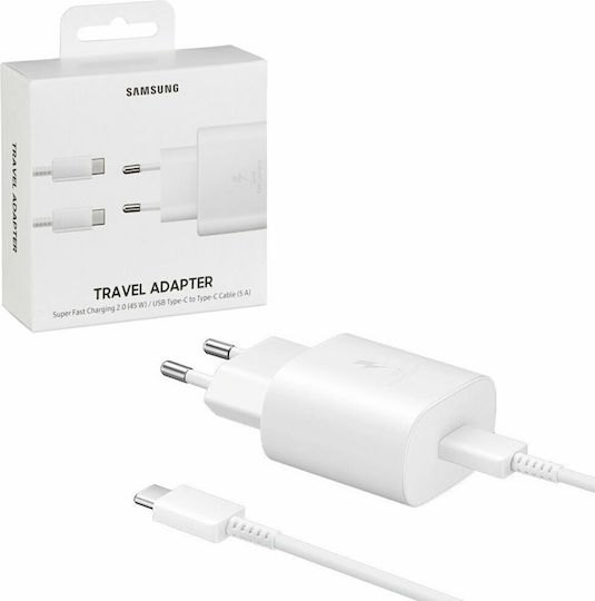 Samsung Charger with USB-C Port and Cable USB-C - USB-C 25W Whites (EP-TA800X Retail)