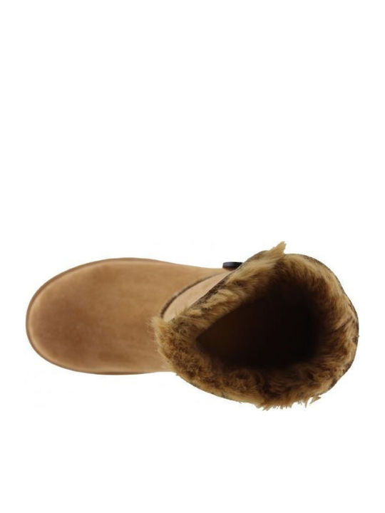 Stiefeletten Damen mit Pelz Braun