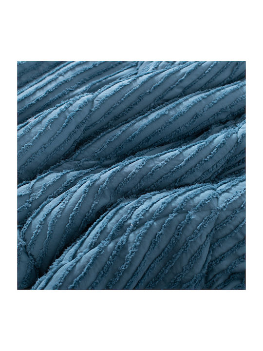 Saray Home Duvet Set Single with Microfiber Filling 160x220cm Petrol Blue 2pcs 200Gsm