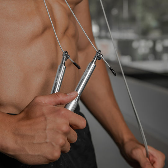 PrimaFit Springseil Fitness 3m Silber mit einstellbarer Länge