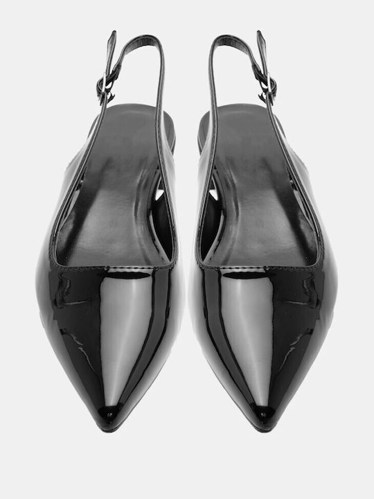 Luigi Patent Leather Pointed Toe Black Low Heels