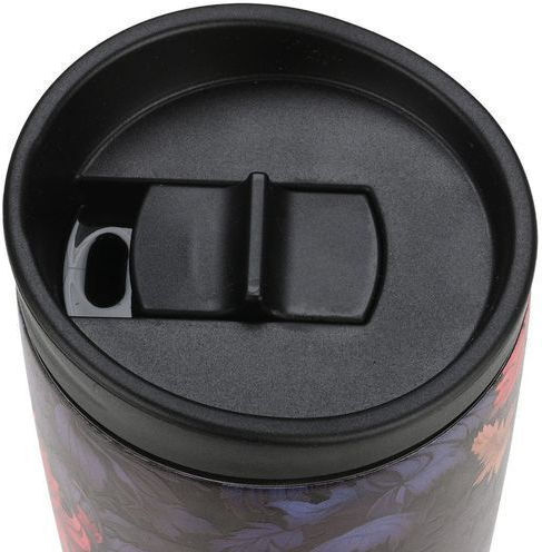 Estia Travel Mug Save The Aegean Recyclable Glass Thermos Stainless Steel BPA Free 350ml Midnight blossom