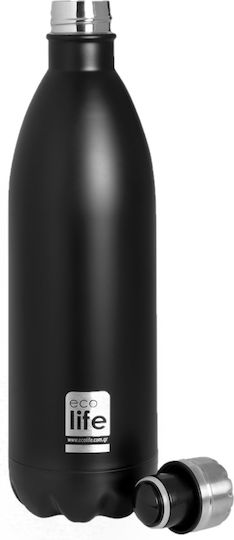 Ecolife Thermos Μπουκάλι Θερμός Ανοξείδωτο BPA Free Black 1lt