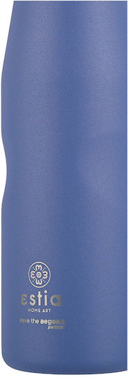 Estia Travel Flask Save the Aegean Bottle Thermos Stainless Steel BPA Free 750ml Denim Blue